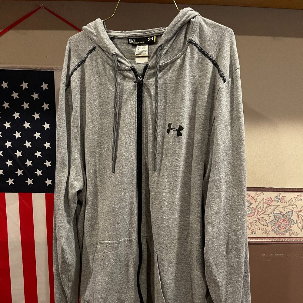Under Armour Full Zip Hoodie L Gray